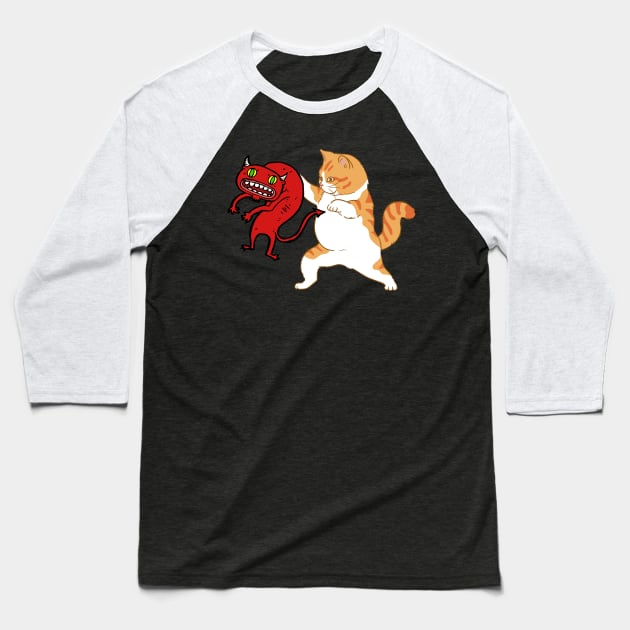 possessed cat devil Baseball T-Shirt by sirazgar